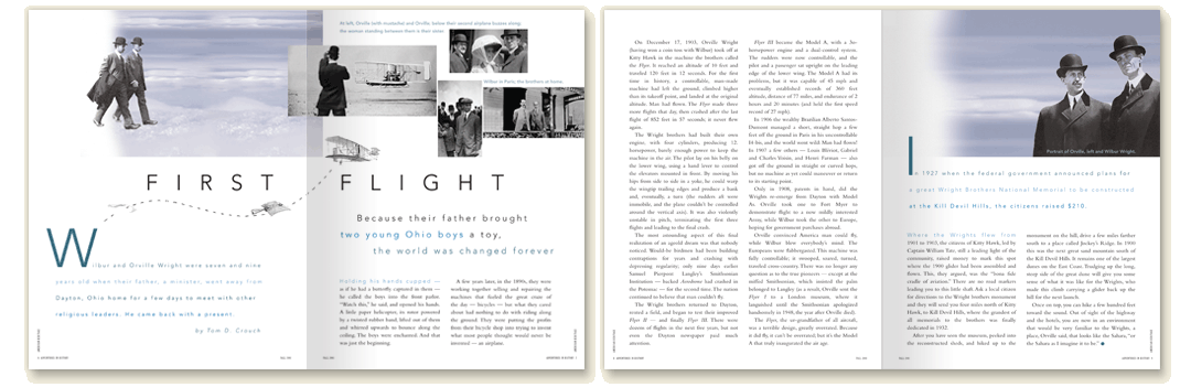 American Heritage magazine design featuring the Wright Bros
