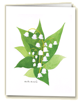 Amelia's Greetings card lily of the valley