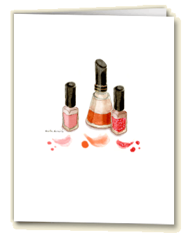 Amelia's Greetings card Let's paint the town nail polish