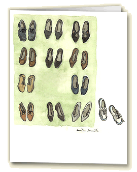 Amelia's Greetings card Let's take the day off! shoes