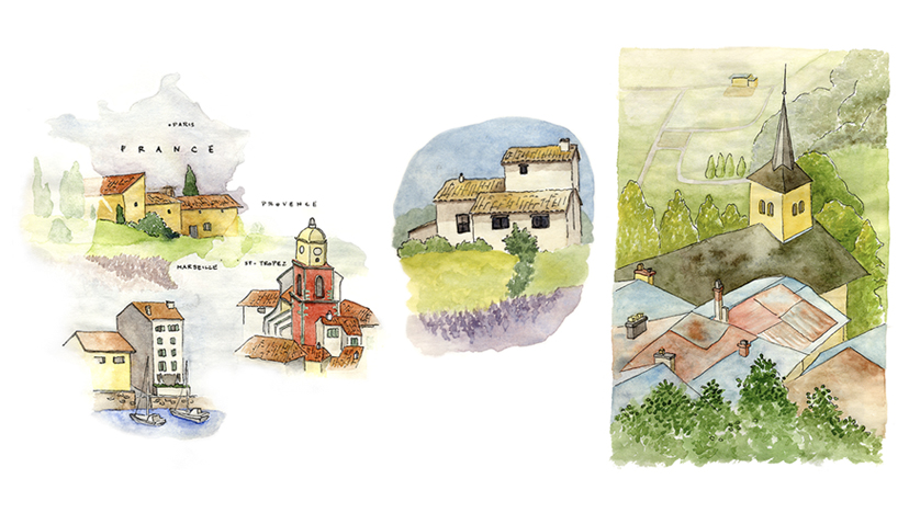 Provence, France map paintings